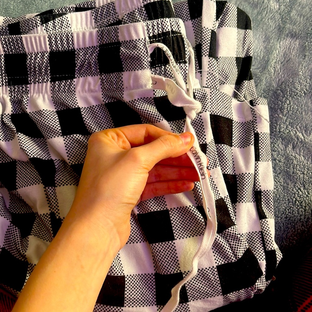 Calvin Klein black and white checkered pjs